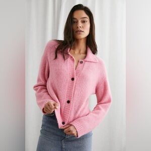 Rails Amber‎ Sweater Heather Fuschia Button-Up Cardigan Size XS Alpaca